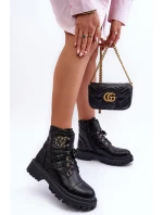 Dámské boty Workery s ozdobou černou model 21632247 - Boto Dámské boty Workery s ozdobou černou model 21632247 - Boto