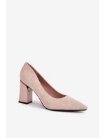 Elegantní Lodičky Na Podpatku V Růžové model 21692739 Béžové - VINCEZA
