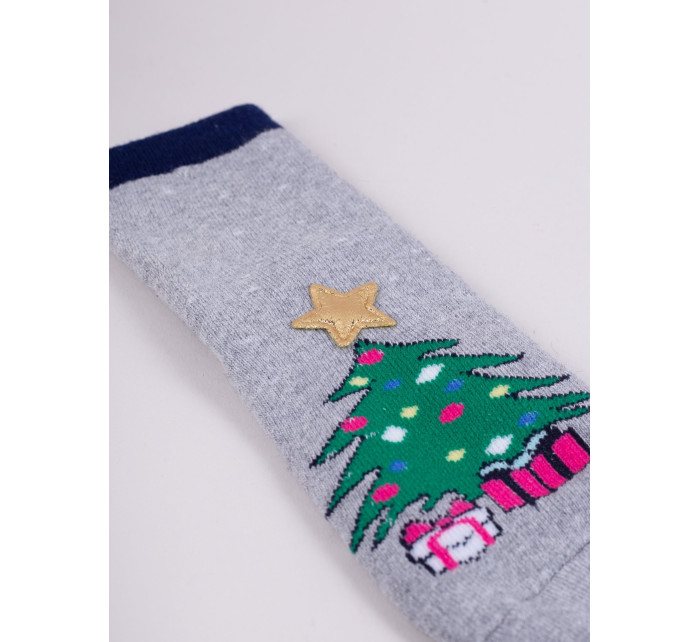 Yoclub Dětské vánoční froté ponožky 3Pack SKF-X001U-AA0D-0001 Vícebarevné