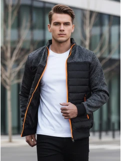 Kurtka męska przejściowa pikowana czarna model 22013981 - FashionStreet