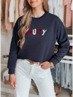 Dámská oversize mikina s výšivkou SOFTRUS navy blue FashionStreet BY1410