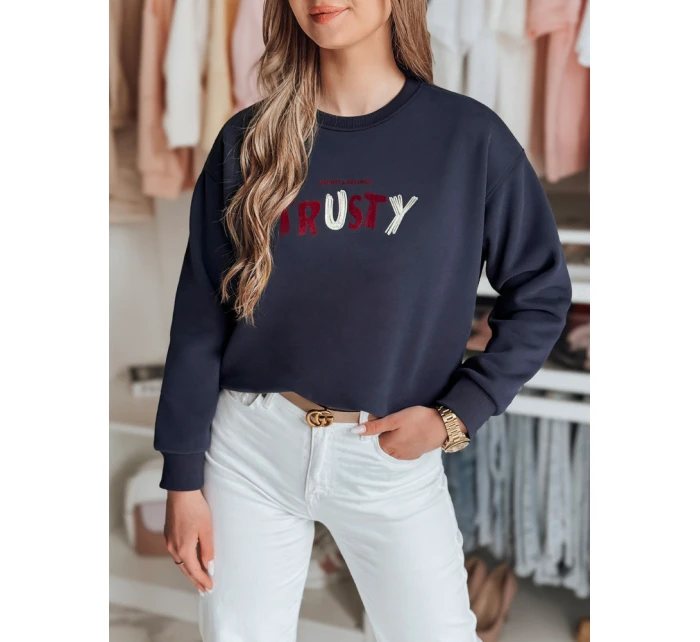 Dámská oversize mikina s výšivkou SOFTRUS navy blue FashionStreet BY1410