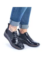 Kožené boty z hadí kůže Rieker W R474 černé Kožené boty z hadí kůže Rieker W R474 černé