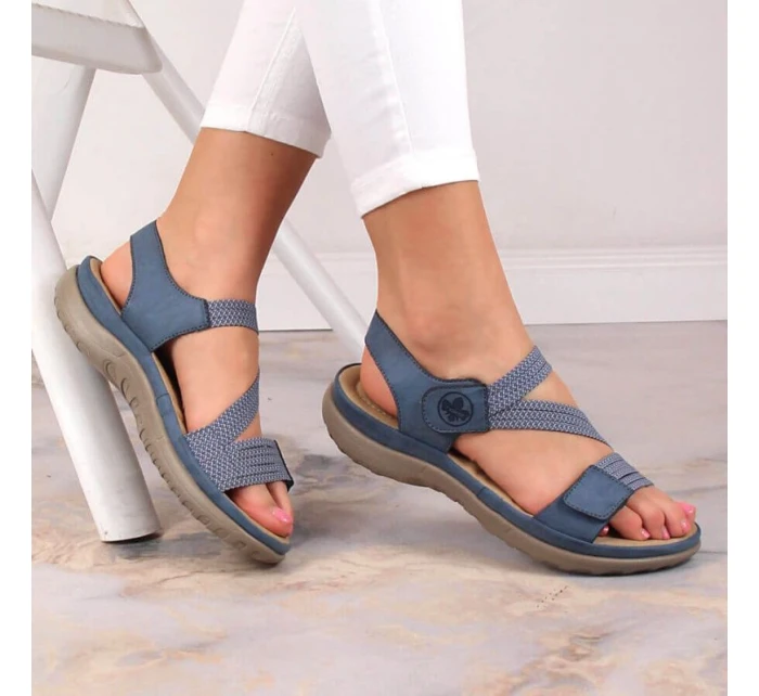 Pohodlné modré sandály Rieker W RKR587