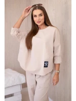 Komplet nových mikinových kalhot Punto béžový Komplet nových mikinových kalhot Punto béžový