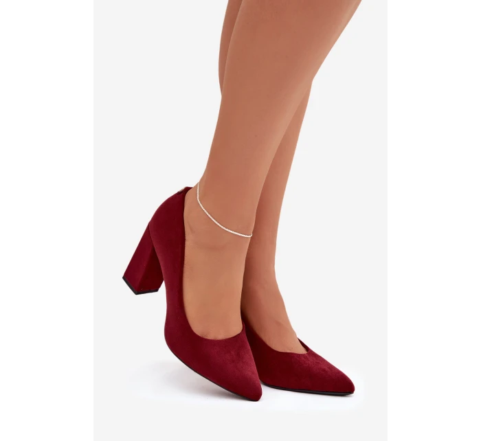 Semišové lodičky na podpatku Sergio Leone PB216 Brodované