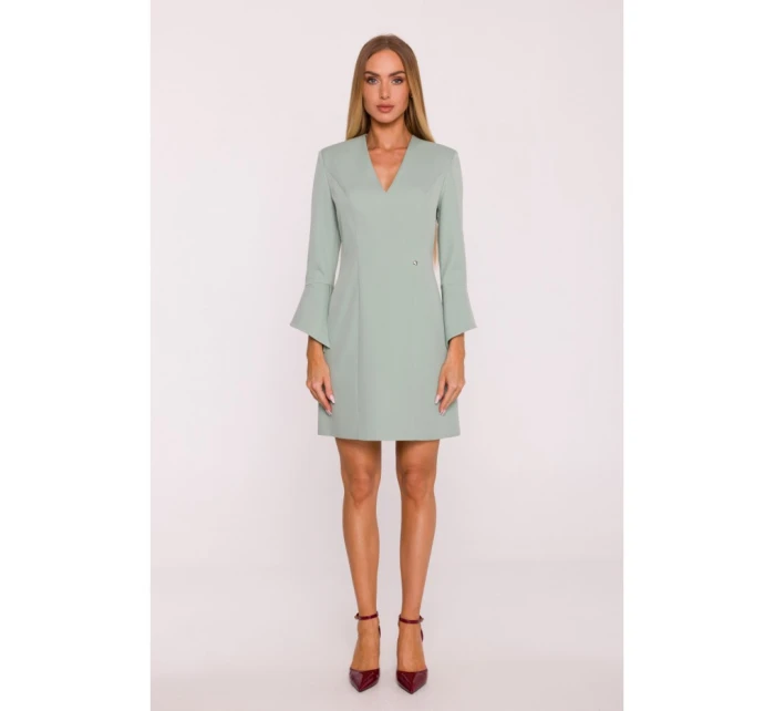 model 21296043 Šaty s širokými manžetami mátové - Moe model 21296043 Šaty s širokými manžetami mátové - Moe