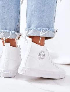 Women's Leather High Sneakers Big Star model 19948627 White - Big Star Shoes