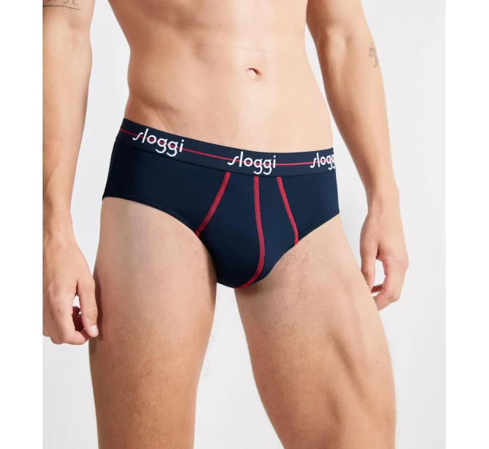 Pánské slipy Start Midi C2P box - BLUE - DARK COMBINATION - kombinace modré M008 - SLOGGI Pánské slipy Start Midi C2P box - BLUE - DARK COMBINATION - kombinace modré M008 - SLOGGI