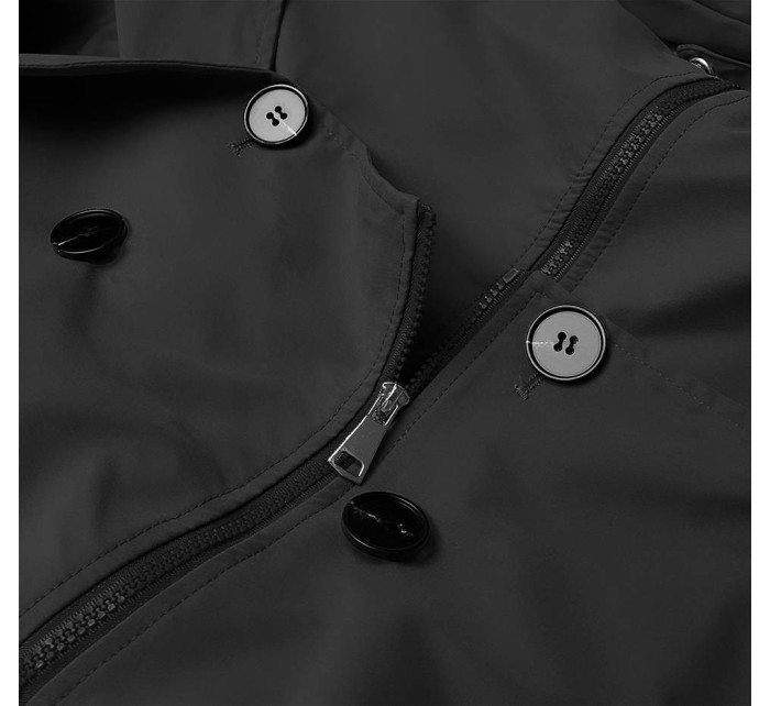 Černý kabát s páskem model 17032514 - Ann Gissy