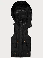Dámská péřová vesta s kapucí Goodlookin, černá (B8600/B6106-1)