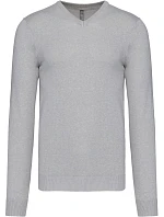 K Pánský svetr s výstřihem do V 20.K grey melange model 22431466 - Kariban K Pánský svetr s výstřihem do V 20.K grey melange model 22431466 - Kariban