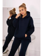 Zateplený set s mikinou s kapucí tmavě modrý Zateplený set s mikinou s kapucí tmavě modrý