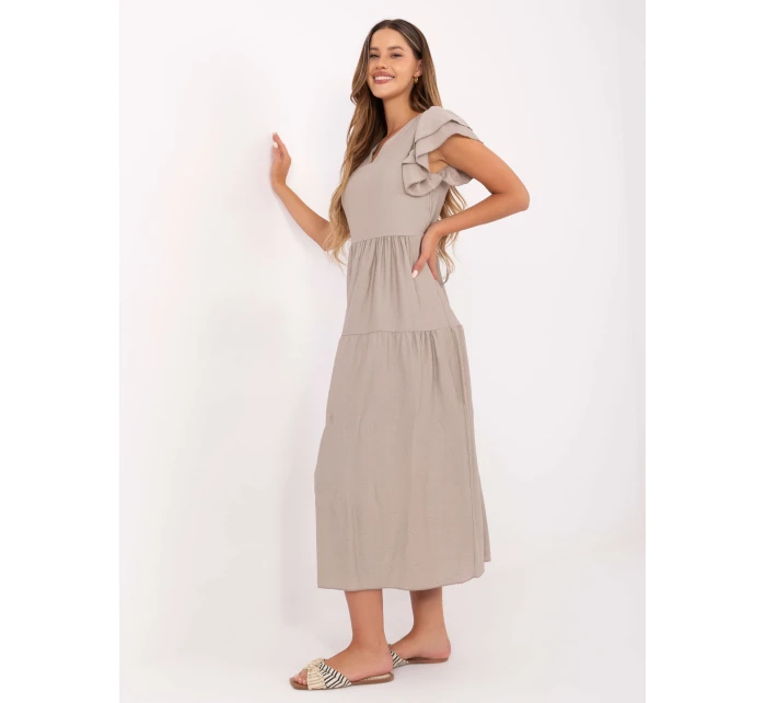 Sukienka MI SK model 21142006 beżowy - FPrice Sukienka MI SK model 21142006 beżowy - FPrice