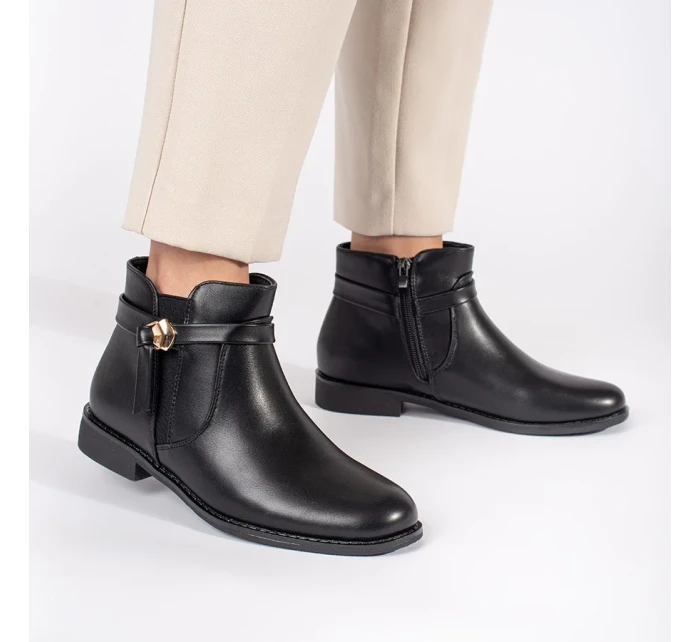 Trendy dámské kotníčkové boty na širokém podpatku Trendy dámské kotníčkové boty na širokém podpatku
