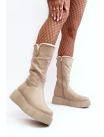 Kozačky na klínech model 188530 Step in style Kozačky na klínech model 188530 Step in style