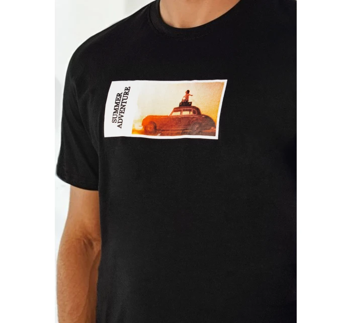 Pánské tričko s potiskem černé FashionStreet RX5485