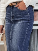 Džínová midi sukně s rozparkem MERITTA navy blue FashionStreet CY0482 Džínová midi sukně s rozparkem MERITTA navy blue FashionStreet CY0482
