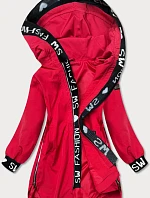 Jednoduchá červená dámská bunda (B8018-4)