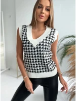 Svetr bez rukávů v barvě model 21755726 ecru - K-Fashion Svetr bez rukávů v barvě model 21755726 ecru - K-Fashion