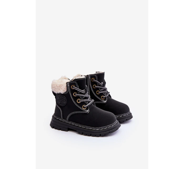 Dětské Trapery Botky Na Zip s Kožušinou Černé Marialee Dětské Trapery Botky Na Zip s Kožušinou Černé Marialee