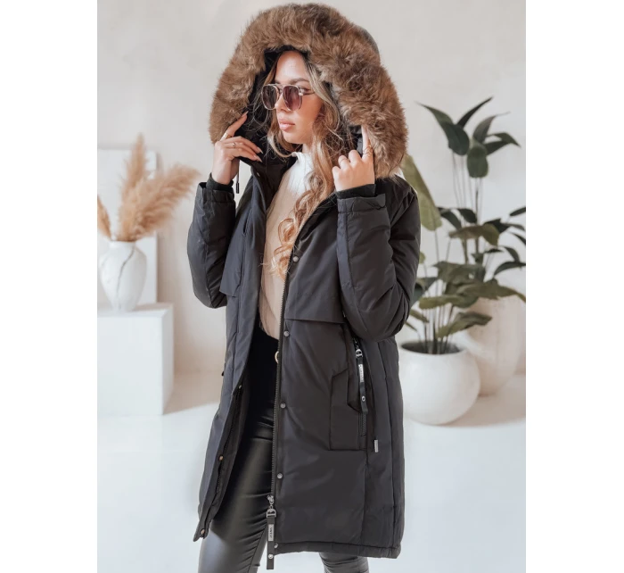 Dámská zimní bunda parka s kapucí černá FashionStreet TY5080