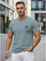 Pánské bavlněné tričko s malým potiskem v barvě petrol FashionStreet NX5131R Pánské bavlněné tričko s malým potiskem v barvě petrol FashionStreet NX5131R