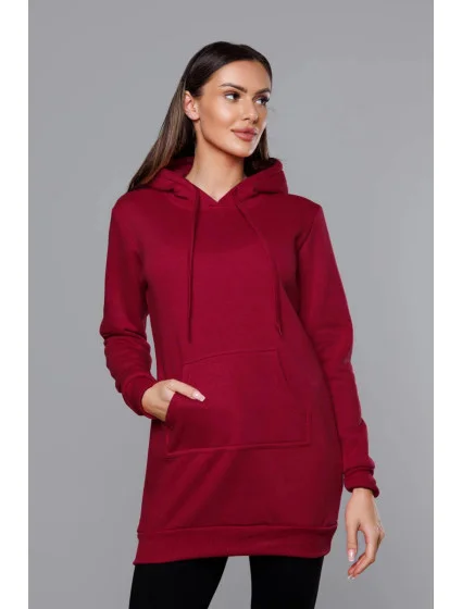 Dámská klokaní mikina ve vínové bordó barvě model 17789384 - J.STYLE
