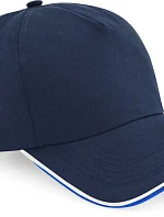 Beechfield B 25C 5 panelová kšiltovka "Authentic Piped Peak" 53.025C french navy/bright royal/white