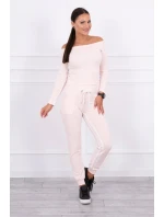 Sada s dvojitými pruhy pudrově růžové barvy Sada s dvojitými pruhy pudrově růžové barvy