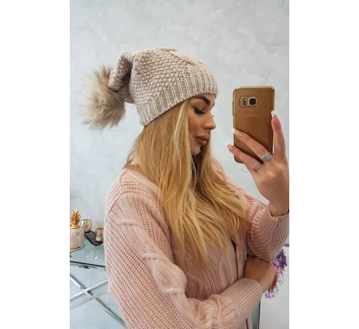 Fleecová čepice Carolina K243 béžová