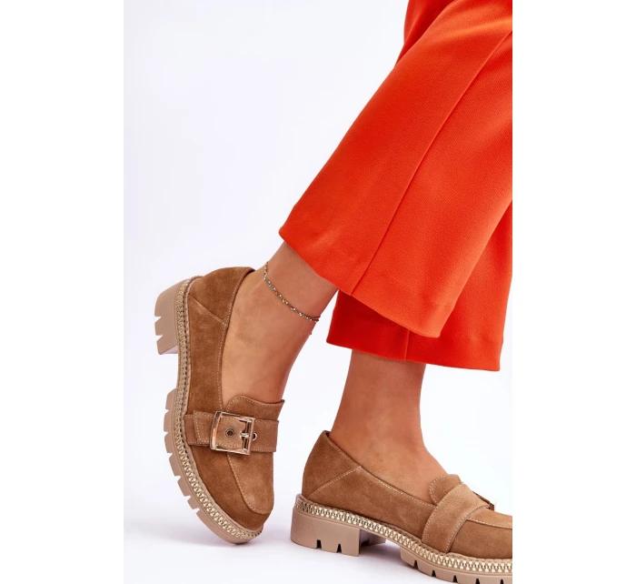 Módní semišové mokasíny tmavě béžové Eloisa Módní semišové mokasíny tmavě béžové Eloisa