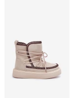 Dámské Sněhule S Na Platformě Světle Béžové model 21680230 - Boto Dámské Sněhule S Na Platformě Světle Béžové model 21680230 - Boto