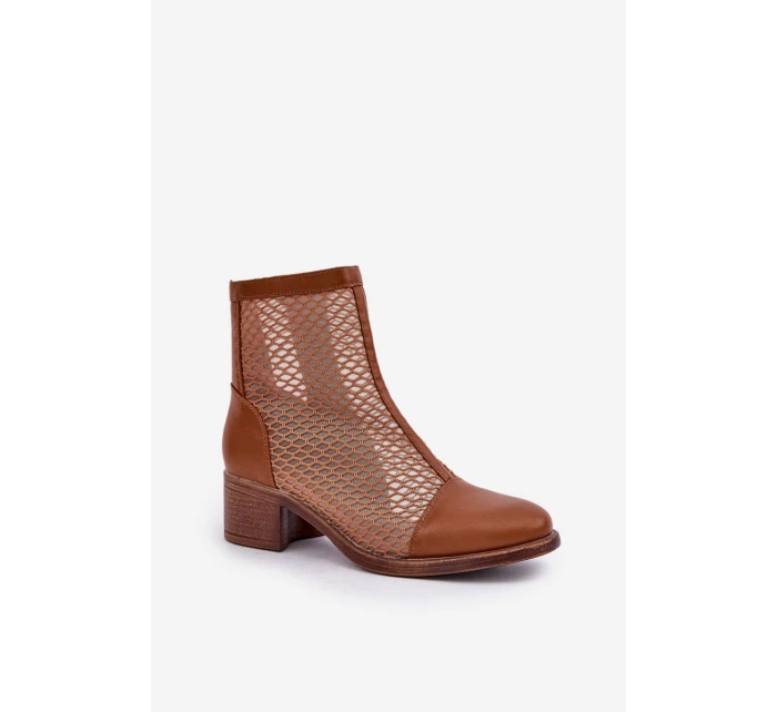 Síťované Dámské Boty Na Podpatku Hnědé Lithyia Síťované Dámské Boty Na Podpatku Hnědé Lithyia