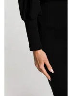 M690 Kombinované pletené šaty - černé M690 Kombinované pletené šaty - černé