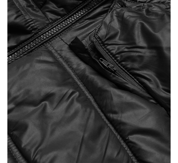 Černá dámská prošívaná bunda pro přechodné období (H-205-1)