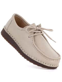 Dámské kožené mokasíny se šněrováním béžové Artiker 58C1519