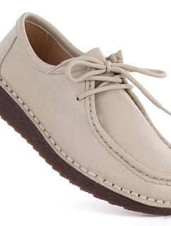 Dámské kožené mokasíny se šněrováním béžové Artiker 58C1519