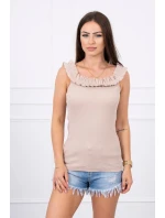 Španělská halenka s volánky béžová Španělská halenka s volánky béžová