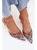 Dámské Plecione Sandály na podpatku vícebarevné Selinae Dámské Plecione Sandály na podpatku vícebarevné Selinae