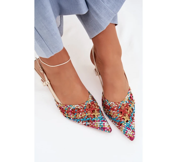 Dámské Plecione Sandály na podpatku vícebarevné Selinae Dámské Plecione Sandály na podpatku vícebarevné Selinae