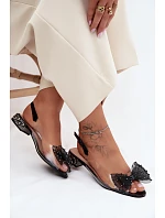 Dámské sandály průhledné s mašlí D&A MR61-9001 Černé