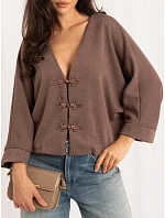 Sweter MI SW model 22340797 ciemny bezowy - FPrice Sweter MI SW model 22340797 ciemny bezowy - FPrice