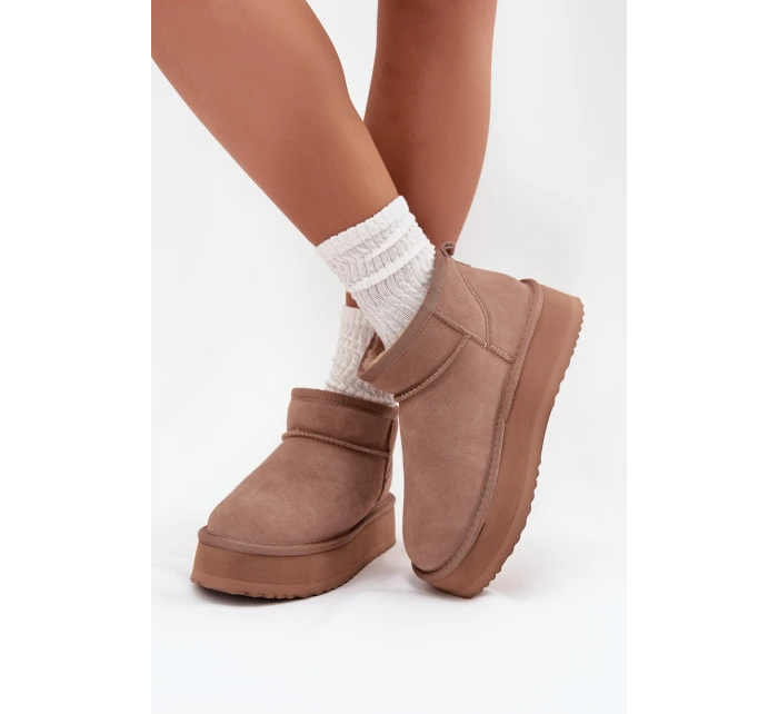 Dámské semišové sněhule Vinceza na platformě – béžové Dámské semišové sněhule Vinceza na platformě – béžové