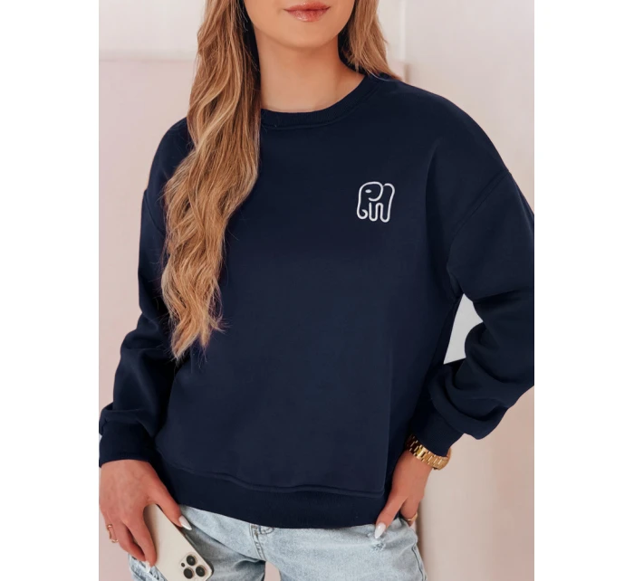 Dámská oversize mikina s výšivkou SOFTSLON navy blue FashionStreet BY1431