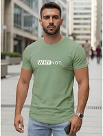Pánské zelené tričko s klasickým potiskem FashionStreet NX5122R Pánské zelené tričko s klasickým potiskem FashionStreet NX5122R