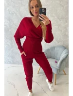 Dvoudílný svetr červený