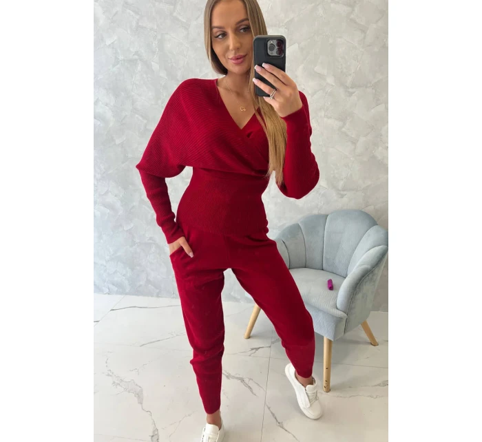 Dvoudílný svetr červený