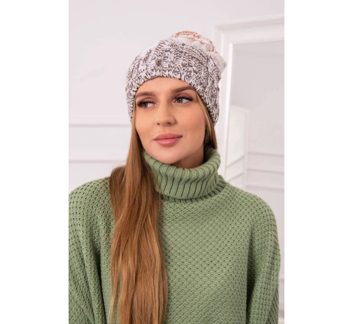 Fleecová čepice Dolores K303 hnědá+bílá+červená
