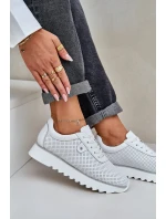 Kožené Sportovní Boty Na Platformě S D&A Bílé model 21686182 - S.Barski